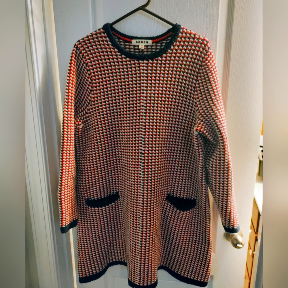 Boden A-line Mini Dress Size 14 Red White And Blue